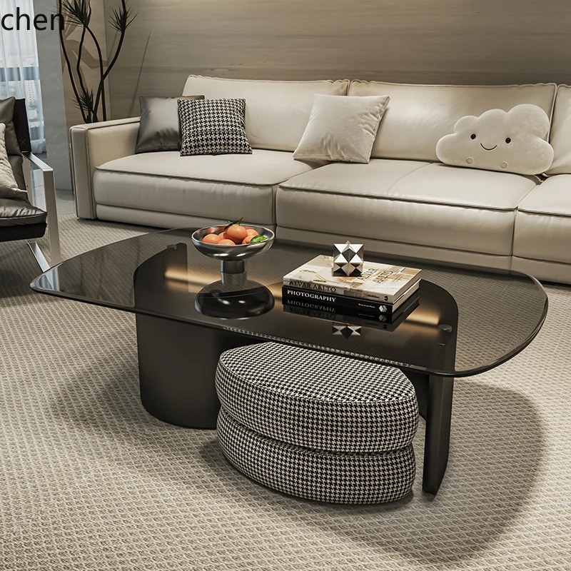 Coffee Tea Home - طاولة قهوة زجاجية إبداعية متطورة H5.26،