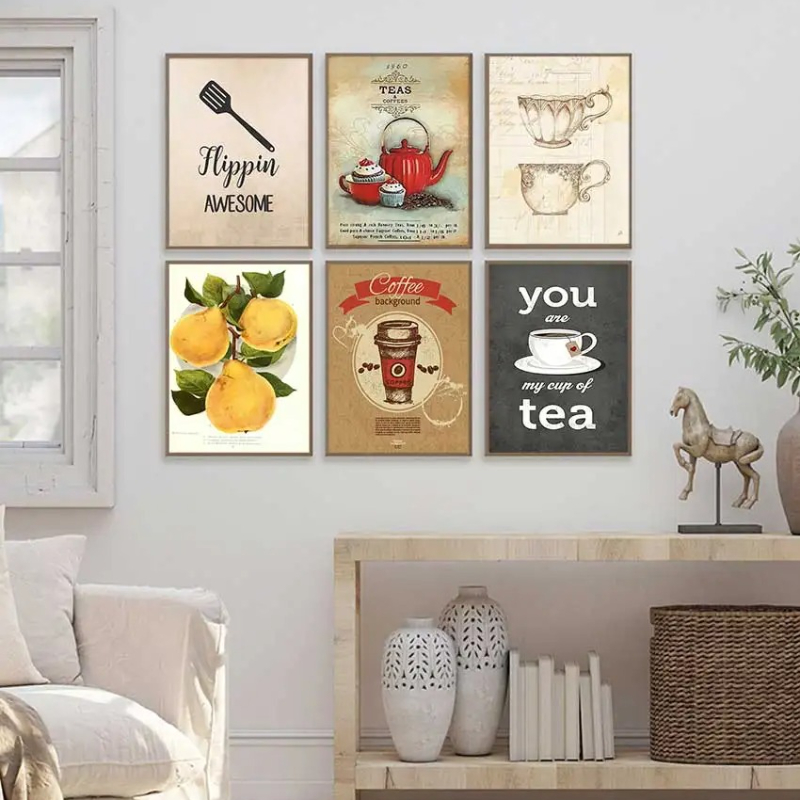 Coffee Tea Picture - ملصقات وطباعات فنية جدارية بتصميمات قديمة
