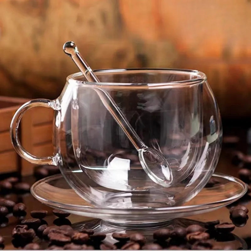 Coffee Tea Vodka - 150/300 مللي جدار مزدوج القاع كوب