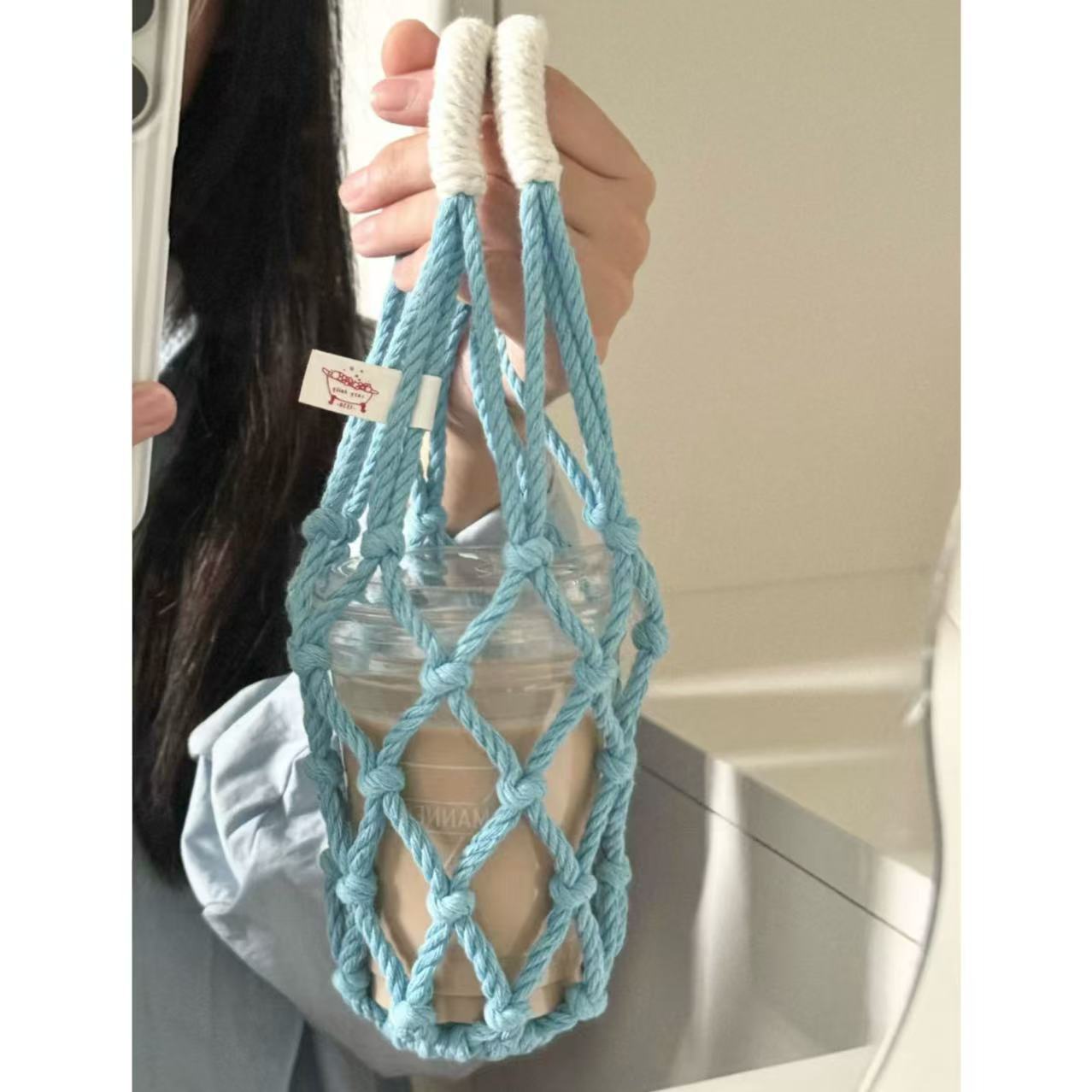 Coffee Tea Knits - قطعتان من حامل الأكواب المصنوع يدويًا