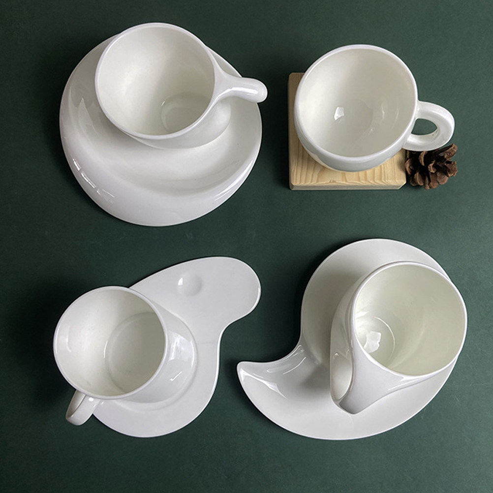 Coffee Tea Home - طقم فنجان قهوة سيراميك مع صحن،
