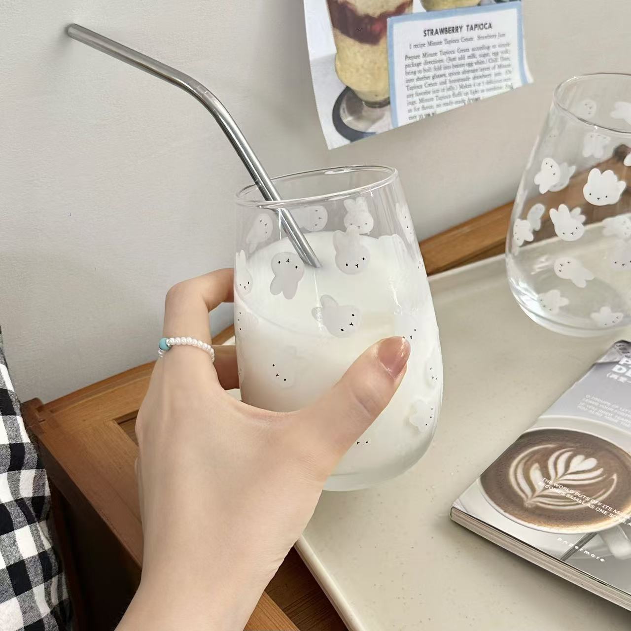 كوب زجاجي مطبوع عليه أرنب ميفي - مراجعة Coffee Tea Cups وسعره
