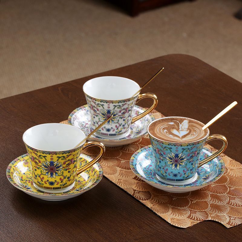 كوب قهوة سيراميك أوروبي الطراز - مراجعة Coffee Tea English وسعره