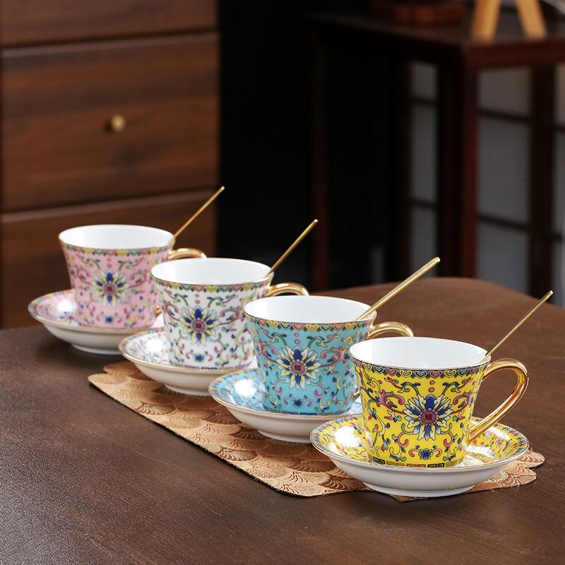 كوب قهوة سيراميك أوروبي الطراز - مراجعة Coffee Tea English وسعره