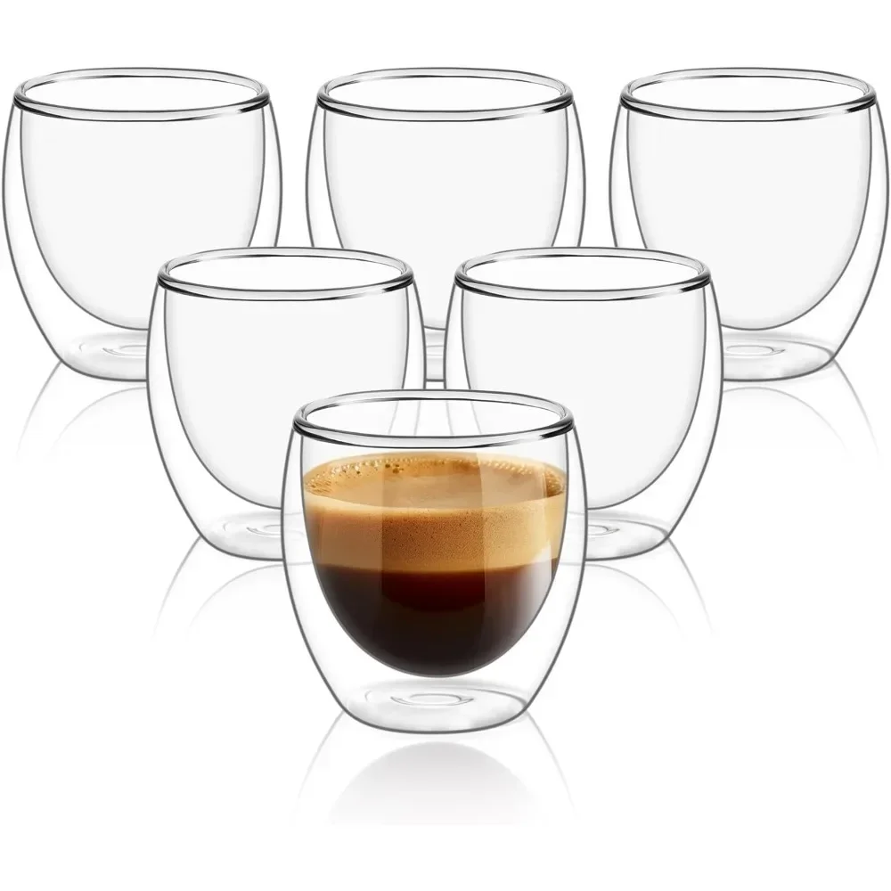 6 قطعة أكواب قهوة زجاجية شفافة - مراجعة Double Wall Mug وسعره