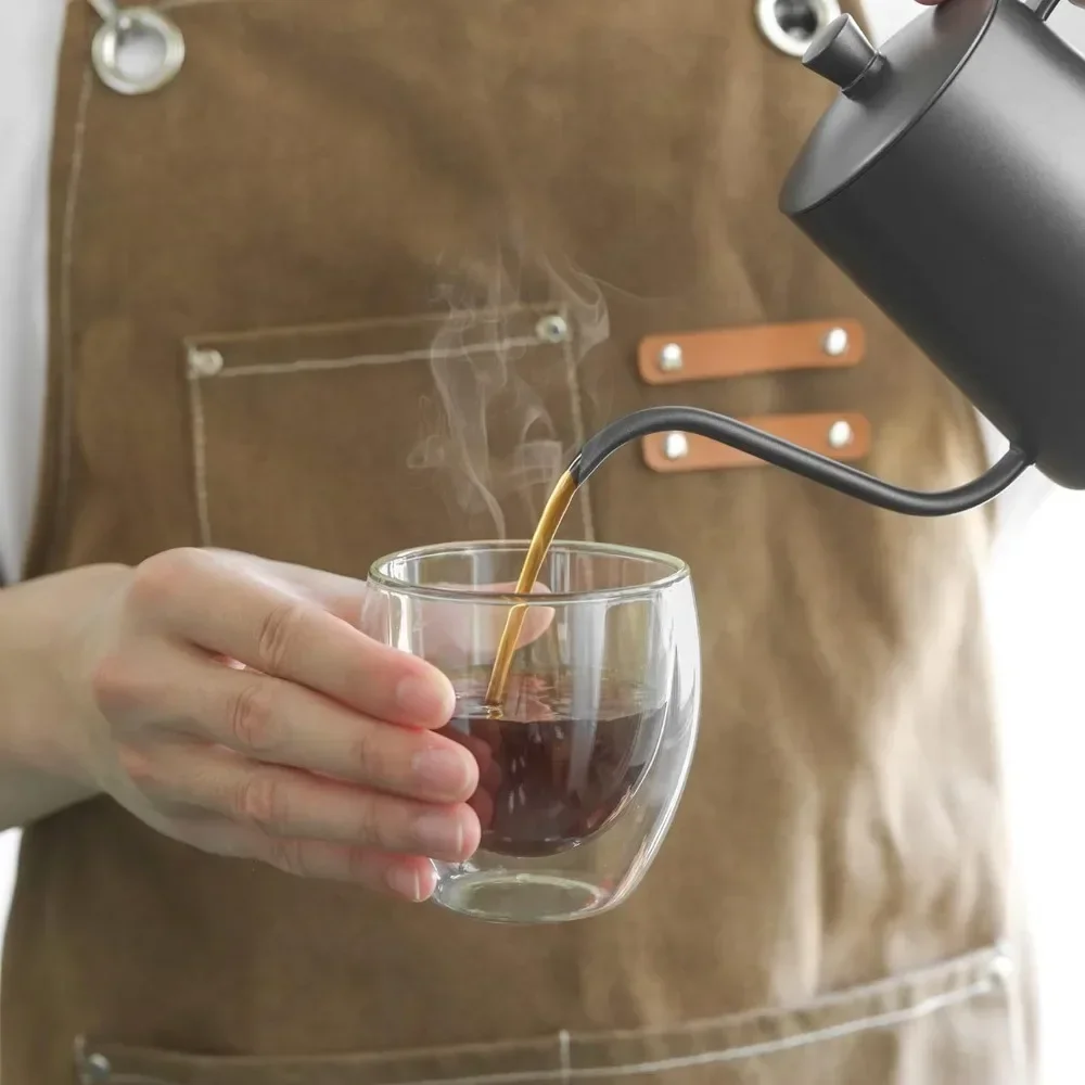6 قطعة أكواب قهوة زجاجية شفافة - مراجعة Double Wall Mug وسعره