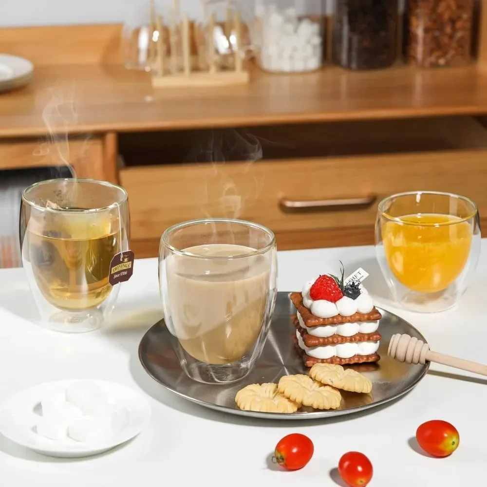 6 قطعة أكواب قهوة زجاجية شفافة - مراجعة Double Wall Mug وسعره