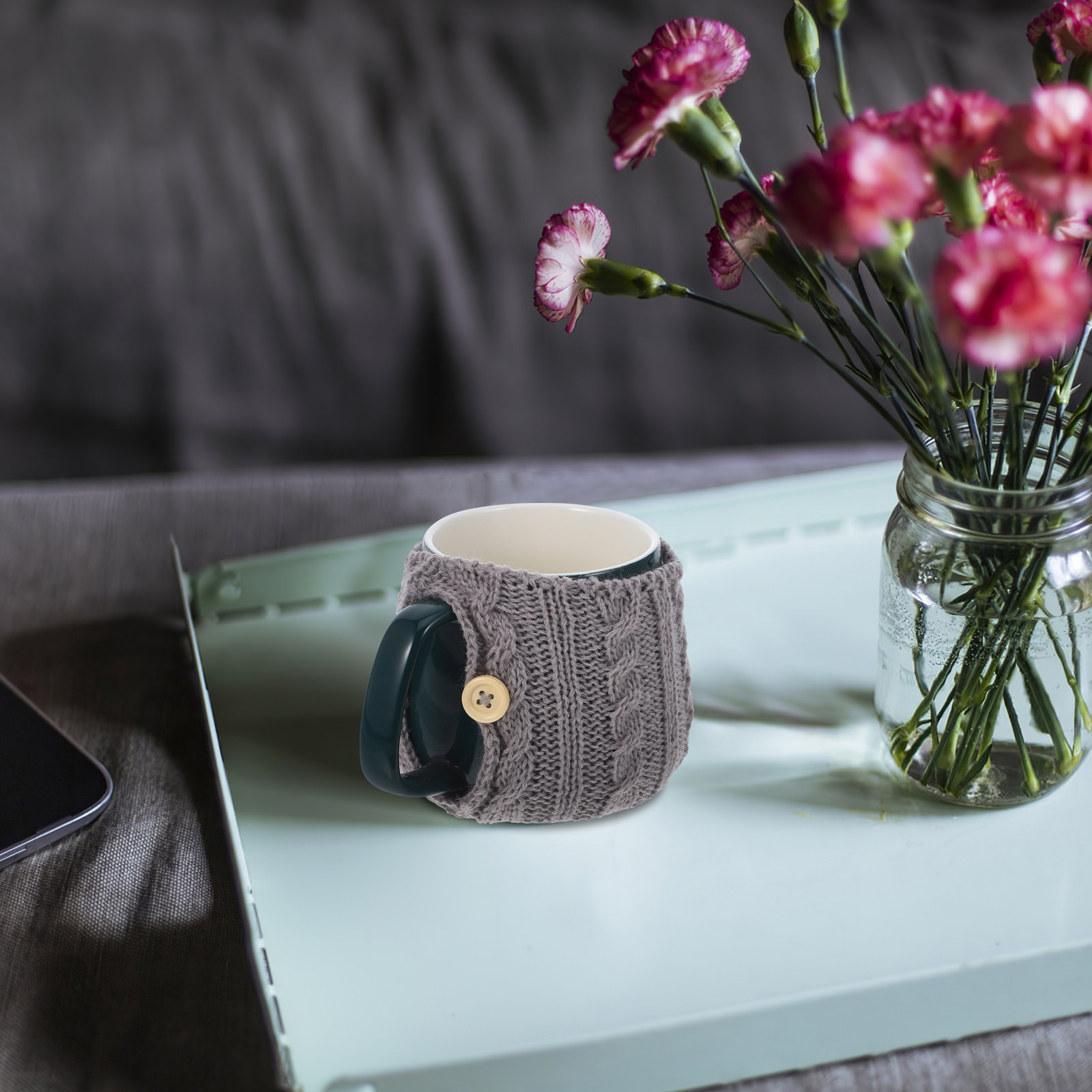 قطعتان من أغطية الأكواب المحبو - مراجعة Coffee Tea Knits وسعره