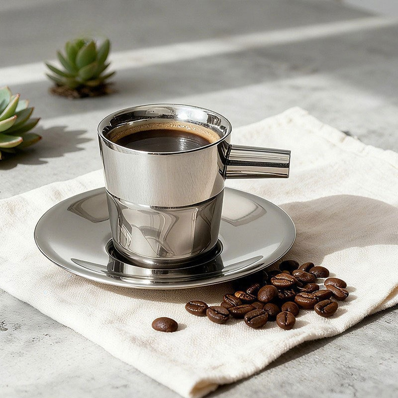 طقم من كوبين للقهوة من الفولاذ - مراجعة Double Wall Mug وسعره