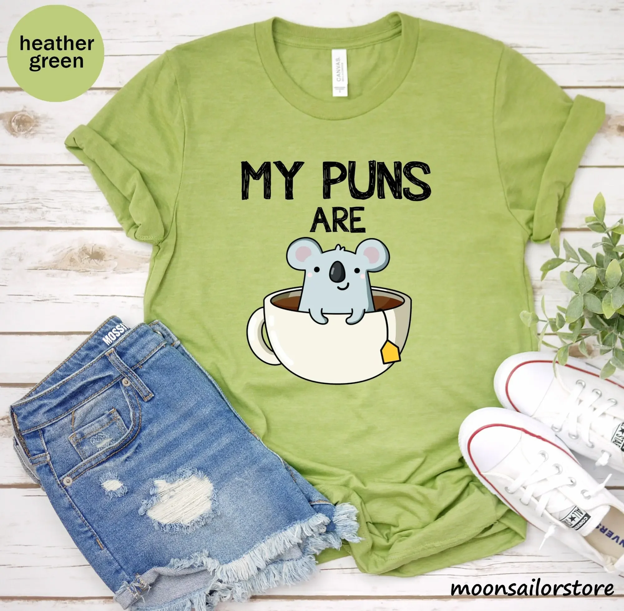 تي شيرت My Puns Are Koala Tea  - مراجعة Coffee Tea Knits وسعره