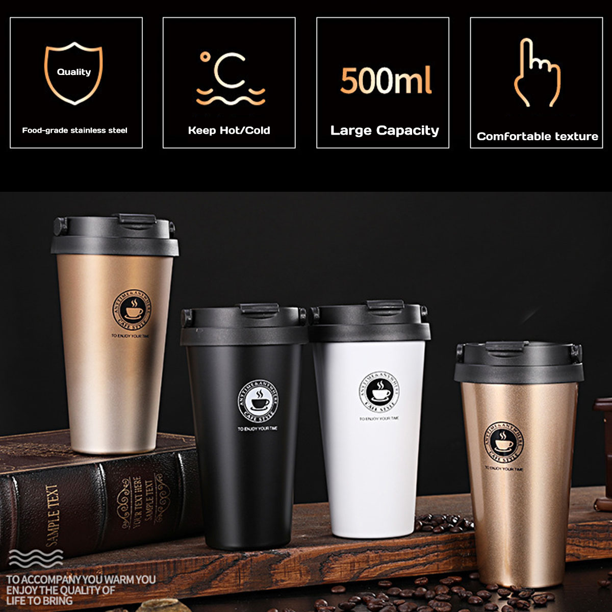 كوب قهوة معزول للسفر سعة 16 أو - مراجعة Double Wall Mug وسعره