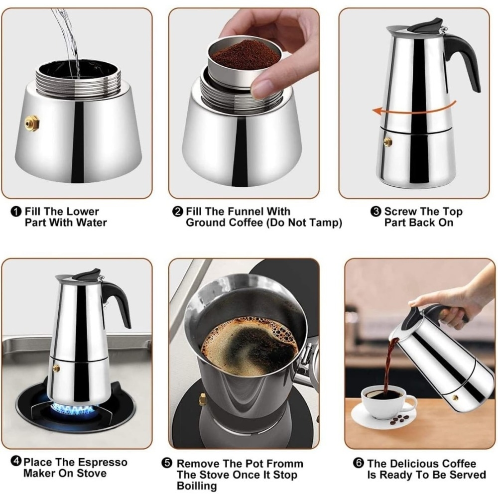 أواني قهوة موكا من الفولاذ الم - مراجعة Coffee Tea Home وسعره