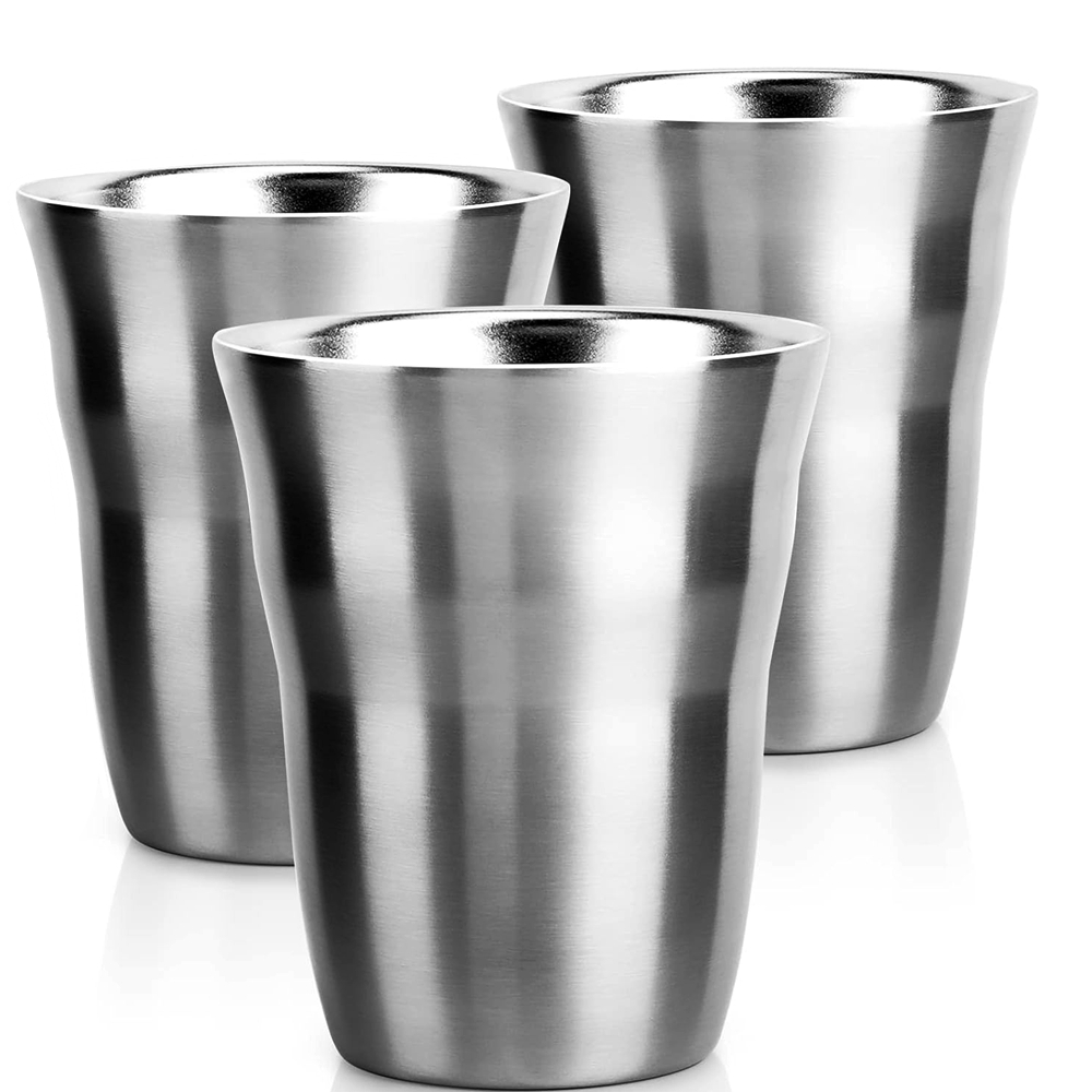 2/3 حزمة أكواب معدنية 8 أوقية  - مراجعة Double Wall Mug وسعره